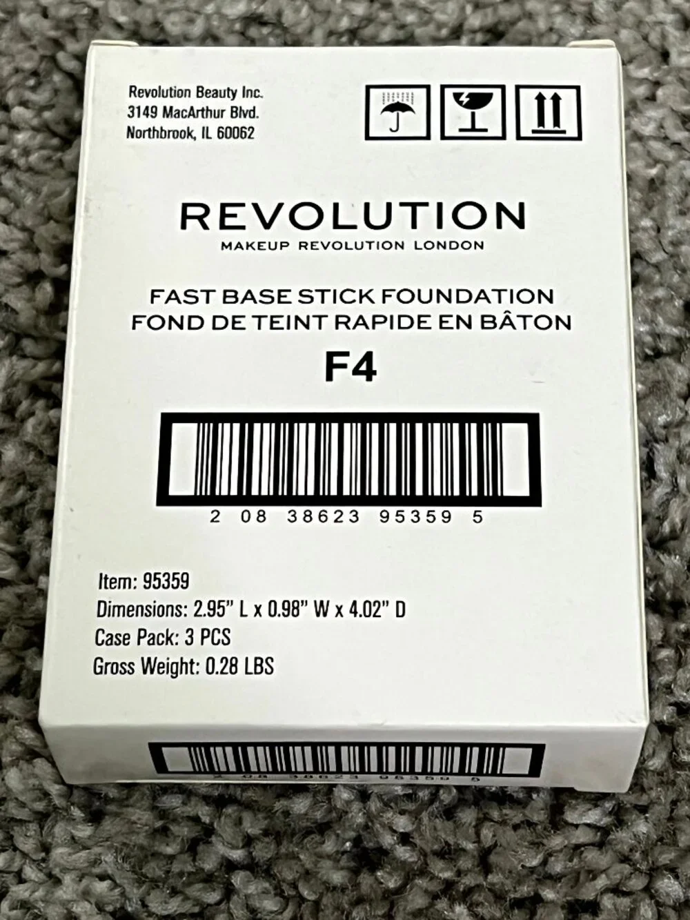 Makeup Revolution Beauty Fast Base Stick Foundation F4 3 Pack
